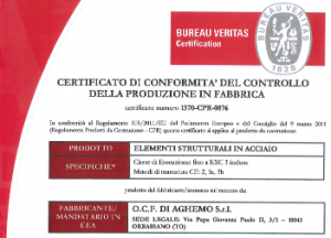 Certificazione EN 1090-2:2008 + A1:2011