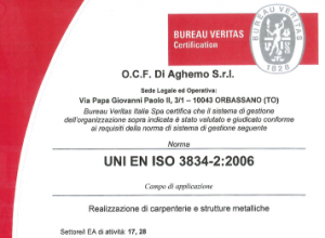 Certificazione ISO 3834-2:2006