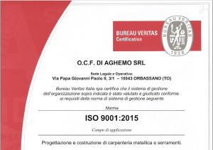 Certificazione ISO 9001:2015