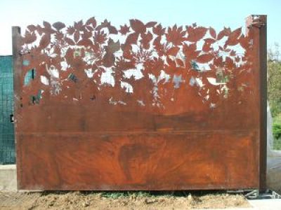 cancello in acciaio corten